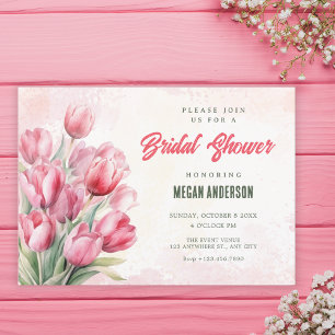 Invitation Bouquet de fleurs tulipes douche de mariée