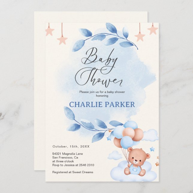 Invitation Bouquet de fleurs violettes (Devant / Derrière)