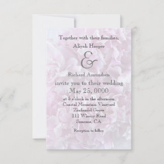 Invitation Bouquet de pivoines roses