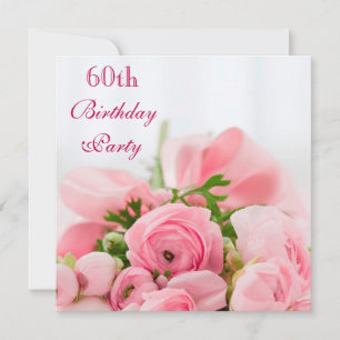 Invitation Bouquet De Roses Roses Roses 60e Anniversaire