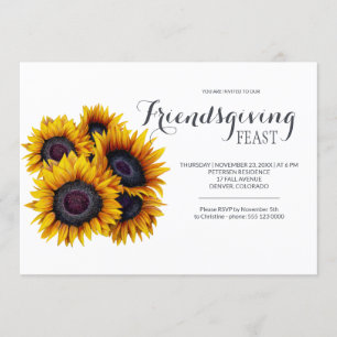 Invitation Bouquet de tournesols jaunes Fête d'Action d'Ami M