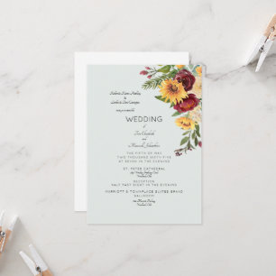 Invitation Bouquet de tournesols modernes pour les deux famil