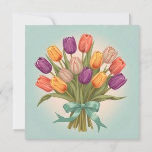 Invitation Bouquet de tulipes de printemps