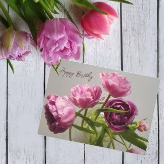 Invitation Bouquet de tulipes. Joyeux anniversaire