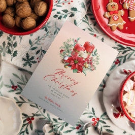 Invitation Bouquet des bougies de Noël et Poinsettia