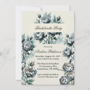 Invitation Bouquet élégant vert et gris pour enterrement de v