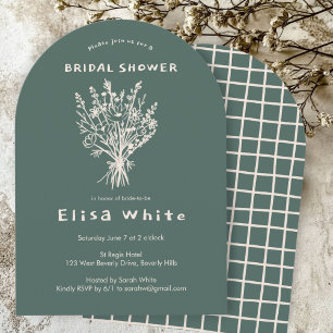Invitation Bouquet fleur sauvage Arc Rustique Douche Whimsica