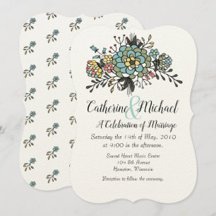 Invitation Bouquet floral à la main