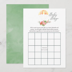 Invitation Bouquet floral Baby shower parachute Bingo