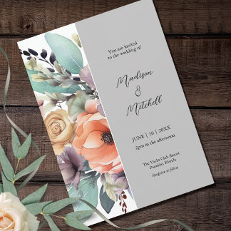 Invitation Bouquet Floral Bohème Aquarelle