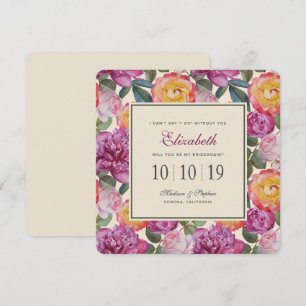 Invitation Bouquet floral coloré - Bridesmaid