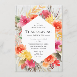 Invitation Bouquet floral d'aquarelle rustique de