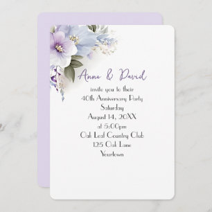 Invitation Bouquet floral du 40e anniversaire