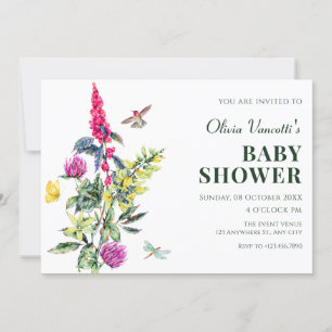 Invitation Bouquet Floral Fleur sauvage vintage