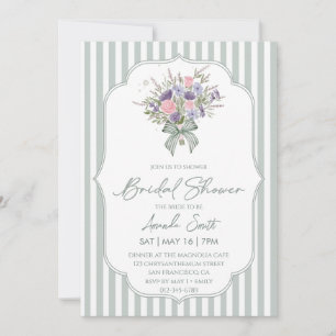 Invitation Bouquet Floral Mariage Printanier Enterrement de V