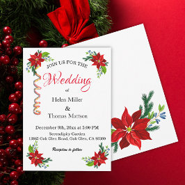 Invitation Bouquet floral Poinsettia, Mariage
