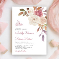 Bouquet floral rose mauve Mariage musulman islamiq