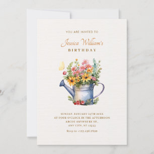 Invitation Bouquet floral rustique