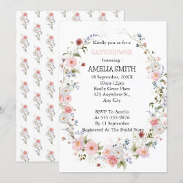 Invitation Bouquet floral sauvage Babyshower