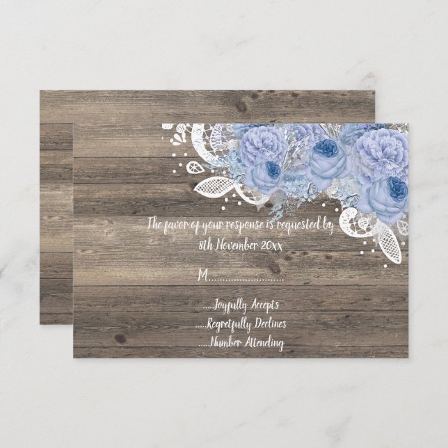 Invitation Bouquet Lilac vintage rustique RSVP (Devant / Derrière)