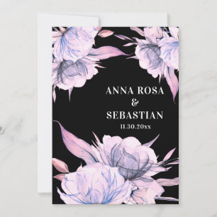 Invitation *~* Bouquet magenta floral RSVP AR15 Mariage