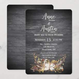 Invitation Bouquet Mariage de Deer Antlers