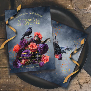 Invitation Bouquet mariage gothique vampire chauve-souris moo