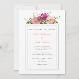 Invitation Bouquet Mariage simple couleur rose pâle