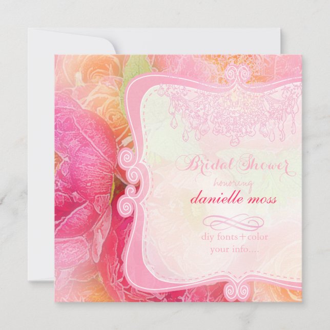 Invitation Bouquet printanier de PixDezines + lustre pour ent (Devant)