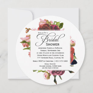 Invitation Bouquet rose Fête des mariées florale