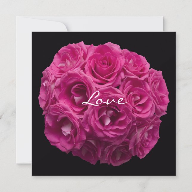 Invitation Bouquet rose sur le renouveau du Vow noir (Devant)