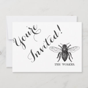 Invitation Bourdon noir ouvrier abeille miel