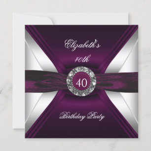 Invitation Bourgogne 40e anniversaire Diamond White Silver Pa