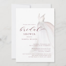 Invitation Bourgogne Aquarelle Mariage robe Fête des mariées