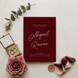 Invitation Bourgogne Capricieux Rose Poussiéreuse Minimal Enr