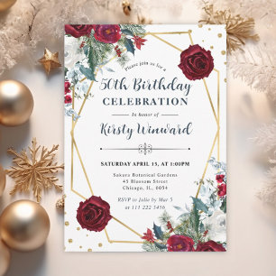 Invitation Bourgogne d'hiver & Fleur Blanche 50e Anniversaire