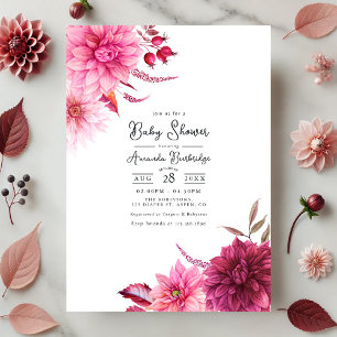 Invitation Bourgogne et Brousse Automne-Automne Baby shower F