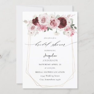 Invitation Bourgogne et rose pâle Ele 6 Fête des mariées 3