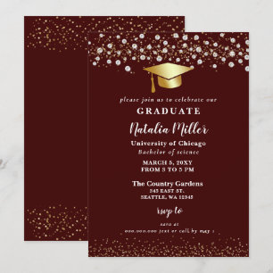 Invitation Bourgogne Gold Casquette Parties scintillant Rhine