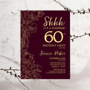 Invitation Bourgogne Gold Surprise 60e anniversaire