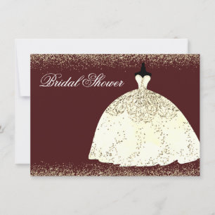 Invitation Bourgogne Golden Dress Parties scintillant Invitat