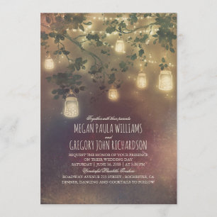 Invitation Bourgogne Marsala Fall Mason Jar Lumières Mariage