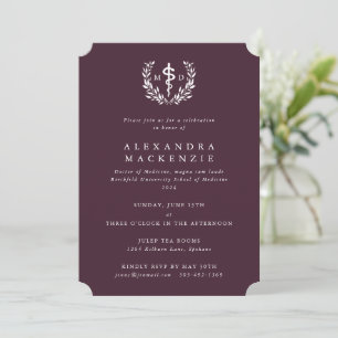 Invitation Bourgogne MD Asclepius + Couronne de Laurier Diplô