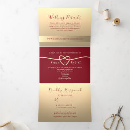 Invitation Bourgogne moderne à trois volets