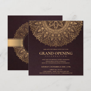 Invitation Bourgogne Ornement Classique Mandala Grande Ouvert
