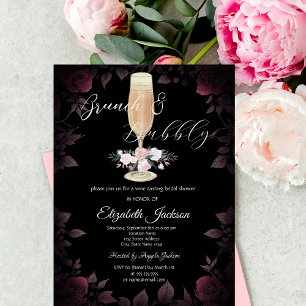 Invitation Bourgogne Rose Champagne Glass Fête des mariées
