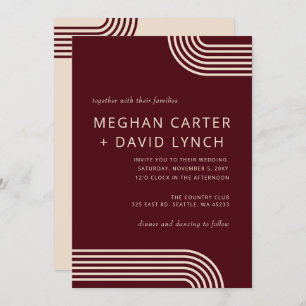 Invitation Bourgogne Rustique Boho Aronné Mariage moderne