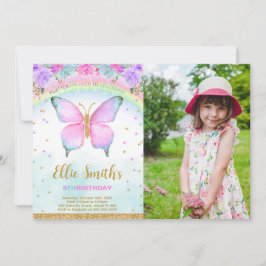 Invitation Bouteille couleur de l'eau Anniversaire Photo Invi