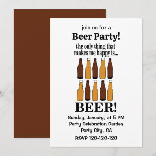 Invitation Bouteille de bière Bière drôle
