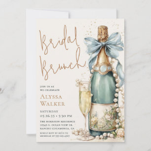 Invitation Bouteille de Champagne pour Brunch de Mariage